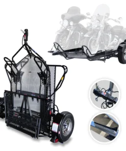 Dual Ride-Up SRL Folding Motorcycle Trailer